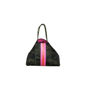 Haute Shore Greyson Show-Off Neoprene Tote camouflage w/ pink and orange stripe
